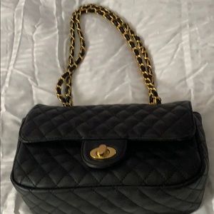 Leather (faux) black purse